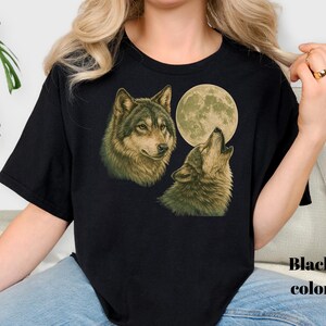 Wolf Shirt Wolf Lover Shirt Wolf Moon Shirt Wolf Mountains Shirt Camper Shirt Wolf Camping Shirt Wolf Nature Shirt Nature Camping