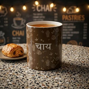 Coffee Tea Pattern Color Morphing Mug | 11oz Heat Reveal Ceramic