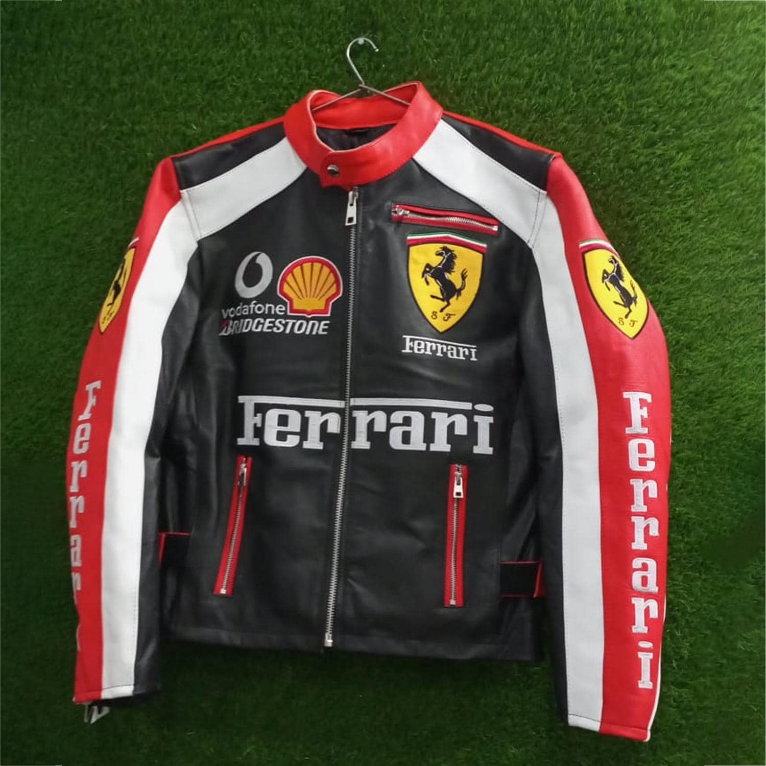 Leather ferrari jacket - Etsy 日本 Leather ferrari jacket - Etsy 日本