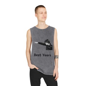 Vintage Music Icon Tank Top, Retro David Bowie Concert Tee, 70s Music Pioneer Sleeveless Shirt, Unisex Stonewash Tank, Music Lover Gift,