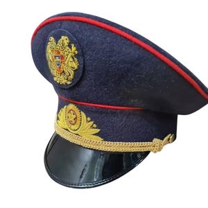 WW2 russische Armee General Visor Hat Cap Abzeichen gestickt Alle Größen erhältlich