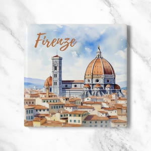 Firenze, Florence, Italy Ceramic Coaster | Tuscany Ceramic Coaster | Fun Home Decor | Gift for Travel Lover | Vacation dreaming