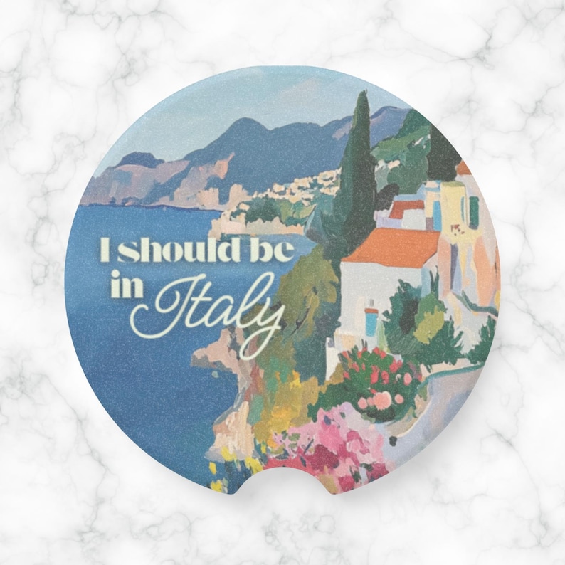 Italian Coast Soapstone Car Coaster image 1