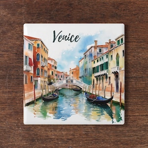 Venice, Venezia, Italy Ceramic Coaster | Venice Ceramic Coaster | Fun Home Decor | Gift for Travel Lover | Italian Vacation dreaming