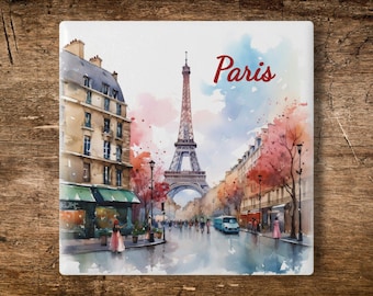 Paris, France Ceramic Coaster | Eiffel Tower