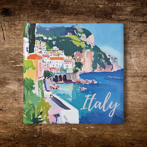 Italian Coastline Ceramic Coaster