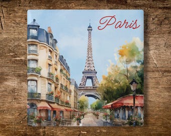 Keramikuntersetzer aus Paris, Frankreich | Eiffelturm