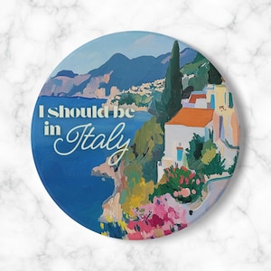 Italian Coastline Coaster | Ceramic Coaster | Colorful Drink Holder | Fun Home Decor | Gift for Travel Lover | Vacation dreaming