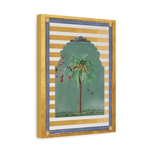 Canvas Forest Wall Art Ready to Hang Collage Art Miniature Mughal Style Diwali Gift Home Decor South Asian Desi Artwork