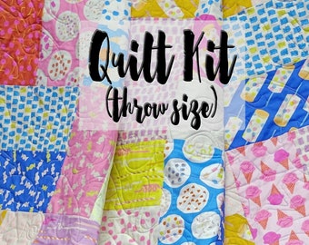 Layer Cake Patchwork Quilt Kit, Easy Quilt Kit, Beginner Quilt Kit, Throw Size Quilt Kit, Ruby Star Sugar Cone Fabric, Kimberly Kight Fabric