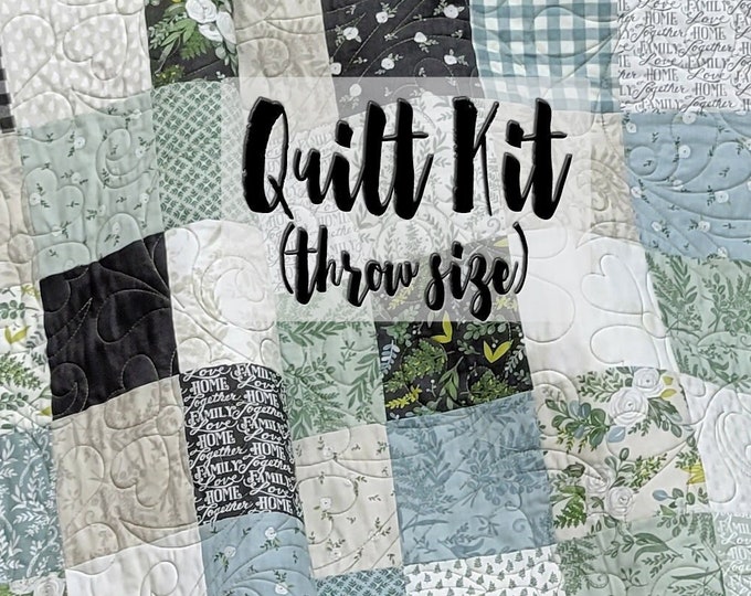 Easy Quilt Kit, Beginner Quilt Kit, Pre Cut Quilt Kit, Charm Pack Quilt