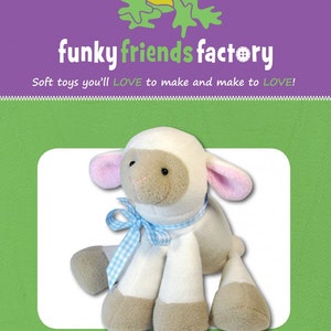 Funky Friends Factory, Stuffed Animal Pattern, Stuffie Pattern, Pauline McArthur Pattern, FFF Printed Pattern, Lamkins Lamb