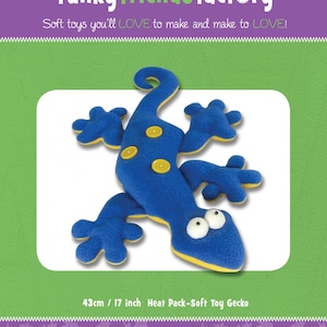 Funky Friends Factory, Stuffed Animal Pattern, Stuffie Pattern, Pauline McArthur Pattern, FFF Printed Pattern, Gertie Gecko Heat Pack