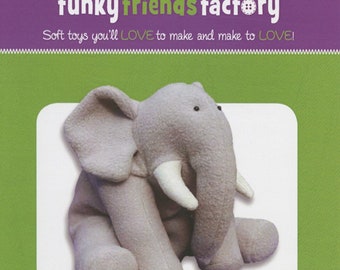 Funky Friends Factory, Stuffed Animal Pattern, Stuffie Pattern, Pauline McArthur Pattern, FFF Printed Pattern, Ellie Elephant