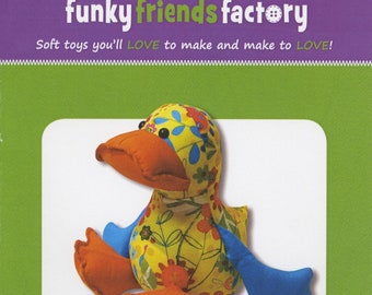 Funky Friends Factory, Stuffed Animal Pattern, Stuffie Pattern, Pauline McArthur Pattern, FFF Printed Pattern, Dilby Duck