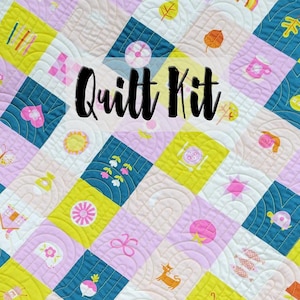 Kit de edredón fácil, kit de edredón para principiantes, kit de edredón de tela Ruby Star, manta de bebé DIY "I Spy", edredón de patchwork para bebé, kit de edredón con libro ilustrado