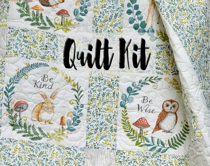 Easy Quilt Kit, Beginner Quilt Kit, Gender Neutral Quilt Kit, Quilted
