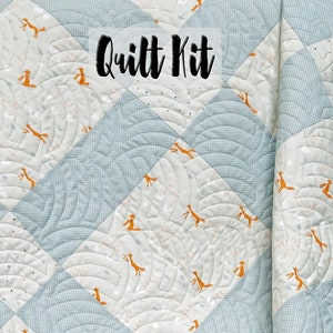 Woodland Fox Print Baby Quilt, Meander Fabrics Quilt Kit, Easy Quilt Kit, Beginner Quilt Kit, DIY Quilted Baby Blanket, Aneela Hoey