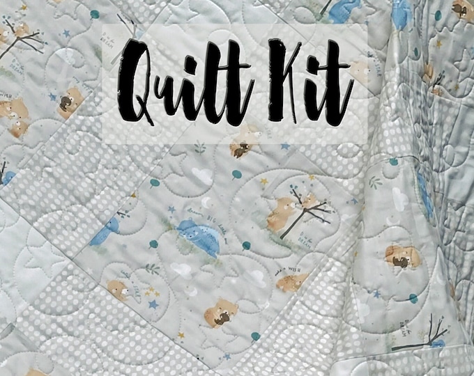 Easy Quilt Kit, Beginner Quilt Kit, Gender Neutral Quilt Kit, DIY