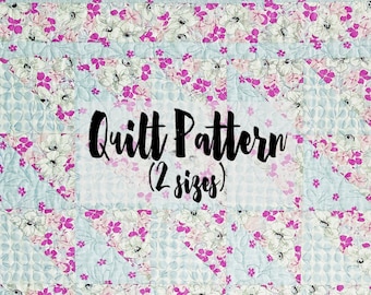 Digital Quilt Pattern, Beginner Quilt Pattern, Easy Quilt Pattern, Baby Quilt Pattern, Half Square Triangle (HST) Quilt Pattern
