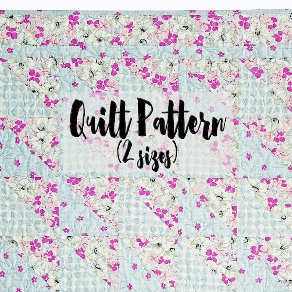 Quilt Pattern, Crib Quilt Pattern, Beginner Quilt Pattern, Easy Quilt Pattern, Baby Quilt Pattern, Half Square Triangle (HST) Quilt Pattern