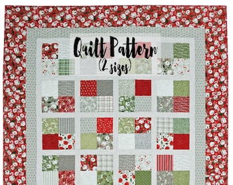 Digital Quilt Pattern, Charm Pack Quilt Pattern, Beginner Quilt Pattern, Easy Quilt Pattern, Throw Quilt Pattern, 4 Patch Quilt Pattern