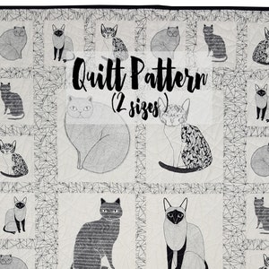 Quilt Pattern, Panel Quilt Pattern, Beginner Quilt Pattern, Easy Quilt Pattern, Baby Quilt Pattern, Catnip Quilt Pattern, Cats Galore Panel