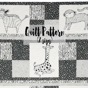 Digital Quilt Pattern, Panel Quilt Pattern, Beginner Quilt Pattern, Easy Quilt Pattern, Baby Quilt Pattern, Savannah Quilt Pattern