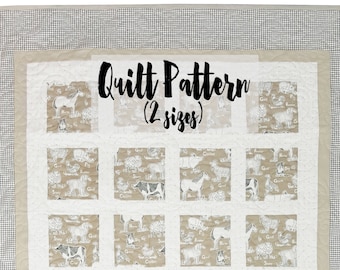 Digital Quilt Pattern, Beginner Quilt Pattern, Easy Quilt Pattern, Baby Quilt Pattern, Patchwork Quilt Pattern