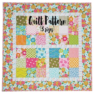 Digital Charm Pack Quilt-Muster, Anfänger-Quilt-Muster, einfaches Quilt-Muster, Baby-Quilt-Muster, Wurf-Quilt-Muster, 9-Patch-Quilt-Muster