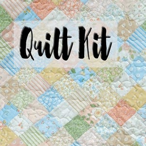Beginner Quilt Kit, Mini Charm Pack Kit, Baby Girl Quilt Kit, DIY Quilted Baby Blanket, Partially Pre Cut Baby Blanket, Dainty Meadow Fabric