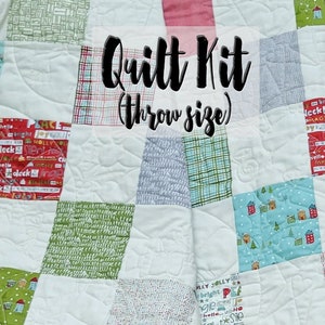 Easy Quilt Kit, Beginner Quilt Kit, Pre Cut Quilt Kit, Charm Pack Quilt, SnowKissed Quilt Kit, Sweetwater Fabrics Kit, Christmas Quilt Kit