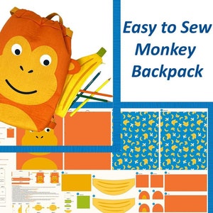 Back to School: Monkey Backpack Panel & Banana Pencil Case Back to School: Monkey Backpack Panel & Banana Pencil Case