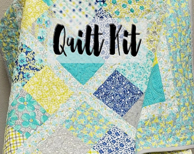 Baby Girl Quilt Kit, Easy Quilt Kit, Beginner Quilt Kit, DIY Quilted