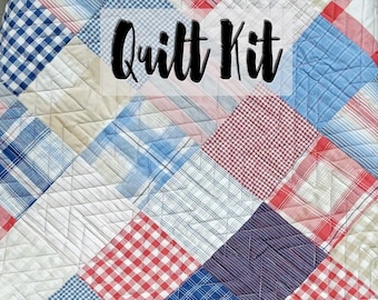 Easy Quilt Kit, Quilt Kit for Beginner, Gender Neutral Quilt Kit, Pre Cut Baby Blanket, DIY Quilted Baby Blanket, Isabella Wovens Fabrics