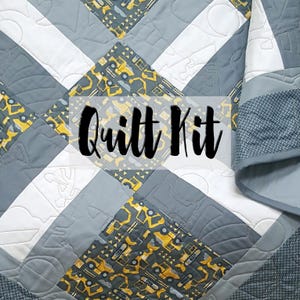 Construction Nursery Baby Quilt Kit, Baby Quilt Kit, Easy Quilt Kit, Beginner Quilt Kit, On The Go Fabrics Quilt Kit, Baby Boy Quilt Kit