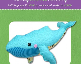 Funky Friends Factory, Stuffed Animal Pattern, Stuffie Pattern, Pauline McArthur Pattern, FFF Printed Pattern, William Whale