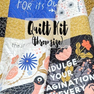 Moda Panel Quilt Kit, Easy Quilt Kit, Beginner Quilt Kit, Throw Size Quilt Kit, Birdsong Quilt Kit, Gingiber Fabrics Quilt Kit