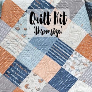 Easy Quilt Kit, Beginner Quilt Kit, Pre Cut Quilt Kit, Charm Pack Quilt, Chirp Fabrics Quilt Kit, Elena Amo Fabrics, Birds & Bug Prints