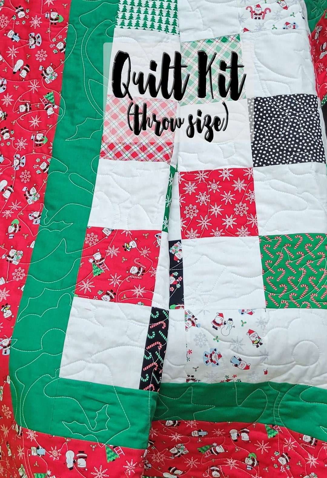 Easy Quilt Kit, Beginner Quilt Kit, Throw Quilt Kit, Patchwork Quilt