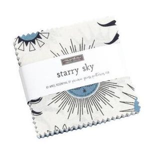 Moda Mini-Charm Pack, Pre Cut 2.5&quot; Squares, Quilting Mini-Charm Pack, Moda Precuts, Quilting Precut, Starry Sky Collection, Celestial Fabric