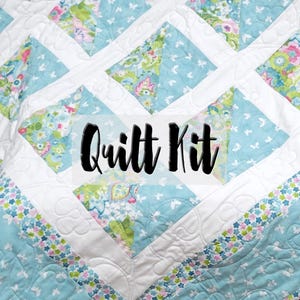 Baby Girl Quilt Kit, Easy Quilt Kit, Beginner Quilt Kit, DIY Quilted Baby Blanket, Jolie Fabrics Quilt Kit, Chez Moi Fabric by Moda