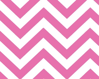 Moda Quilting Cotton, Quilting Fat Quarter, Large Chevron, Half Moon Modern Collection, Hot Pink Chevron