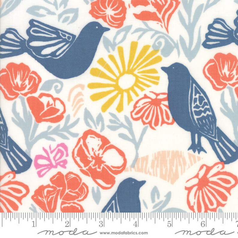 Moda Quilting Cotton Quilting Fat Quarter Floral & Bird Etsy