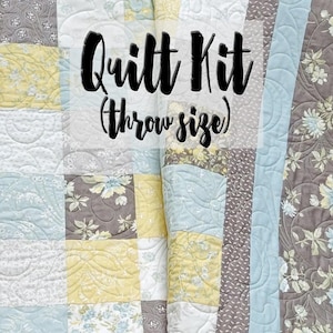 Easy Quilt Kit, Beginner Quilt Kit, Throw Quilt Kit, Patchwork Quilt Kit, Charm Pack Quilt, Partially Pre Cut Quilt Kit, Honeybloom Fabrics