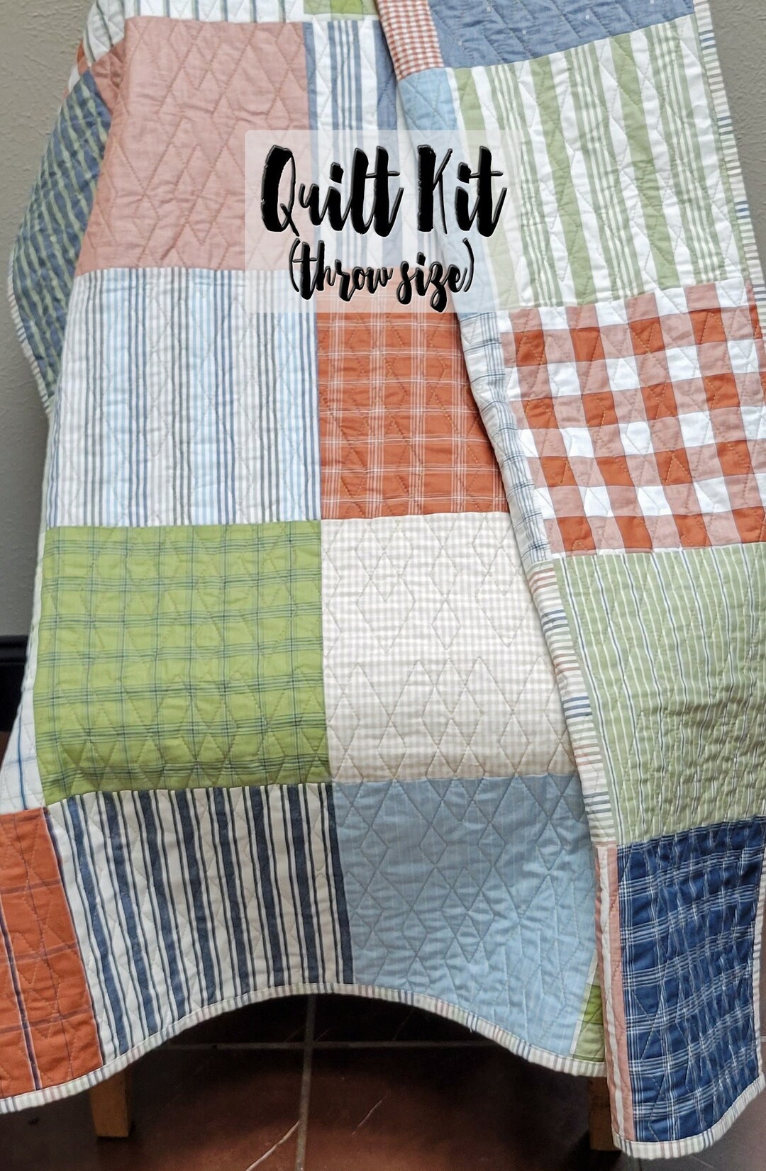 Cozy Precut Patchwork Quilt Kit, Easy Quilt Kit, Beginner Quilt Kit
