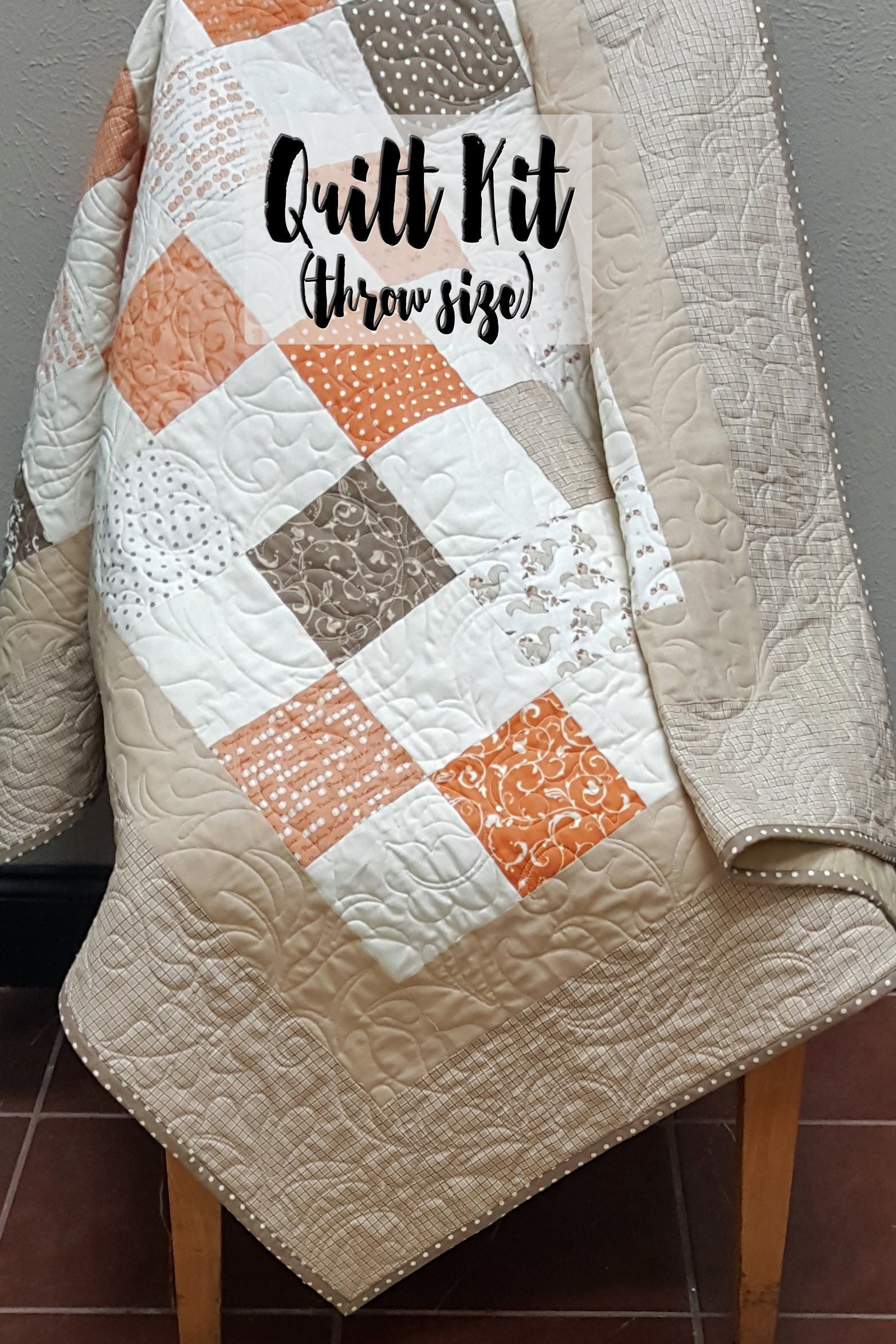 Charm Pack Quilt Easy Quilt Kit Patchwork Quilt Kit Quotation Quilt Kit Throw Quilt Kit Pre Cut