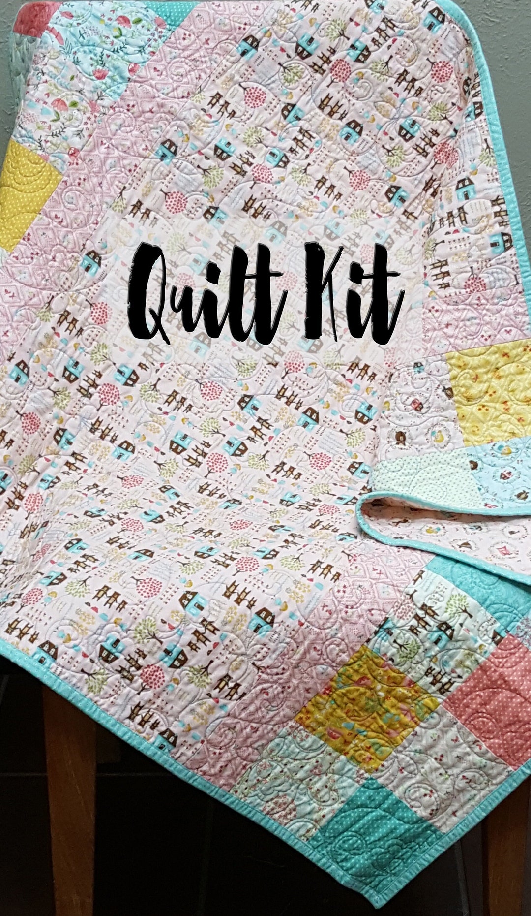 Goldilocks & Three Bears Quilt Kit, Baby Girl Quilt Kit, Easy Quilt Kit