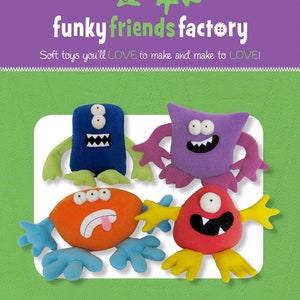 Funky Friends Factory, Stofftier Muster, Stofftier Muster, Pauline McArthur Muster, FFF Gedrucktes Muster, Mix & Match Monster