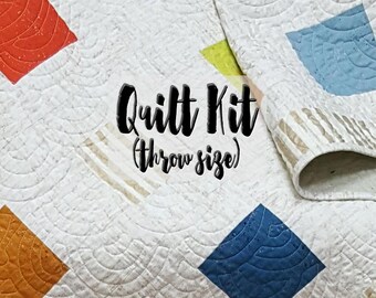 Easy Beginner Quilt Kit, Ruby Star Quilt Kit, Color Block Quilt Kit, Charm Pack Quilt, Partially Precut Quilt Kit, Speckled Quilt Kit